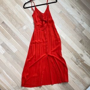 Red midi topshop dress with cut out